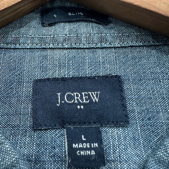 J. Crew Long Sleeve Button Down Shirt Denim Blue Size Large - Picture 2 of 4